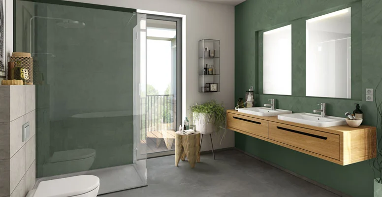Seamless wall and floor filler Seamless design for floors and walls - also in the bathroom area