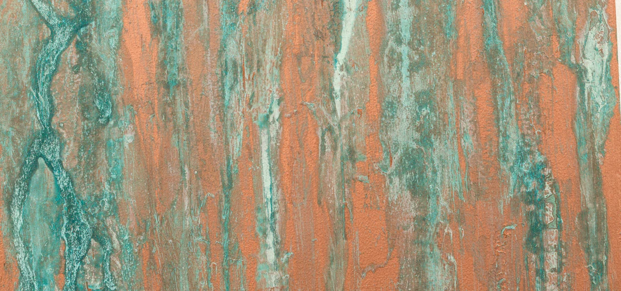 Detailaufnahme - Rost-Kupfer Wand