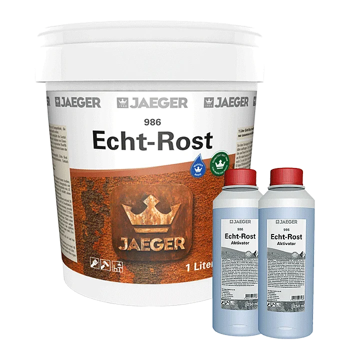 Rostfarbe mit Echt-Rost / Gebindebild