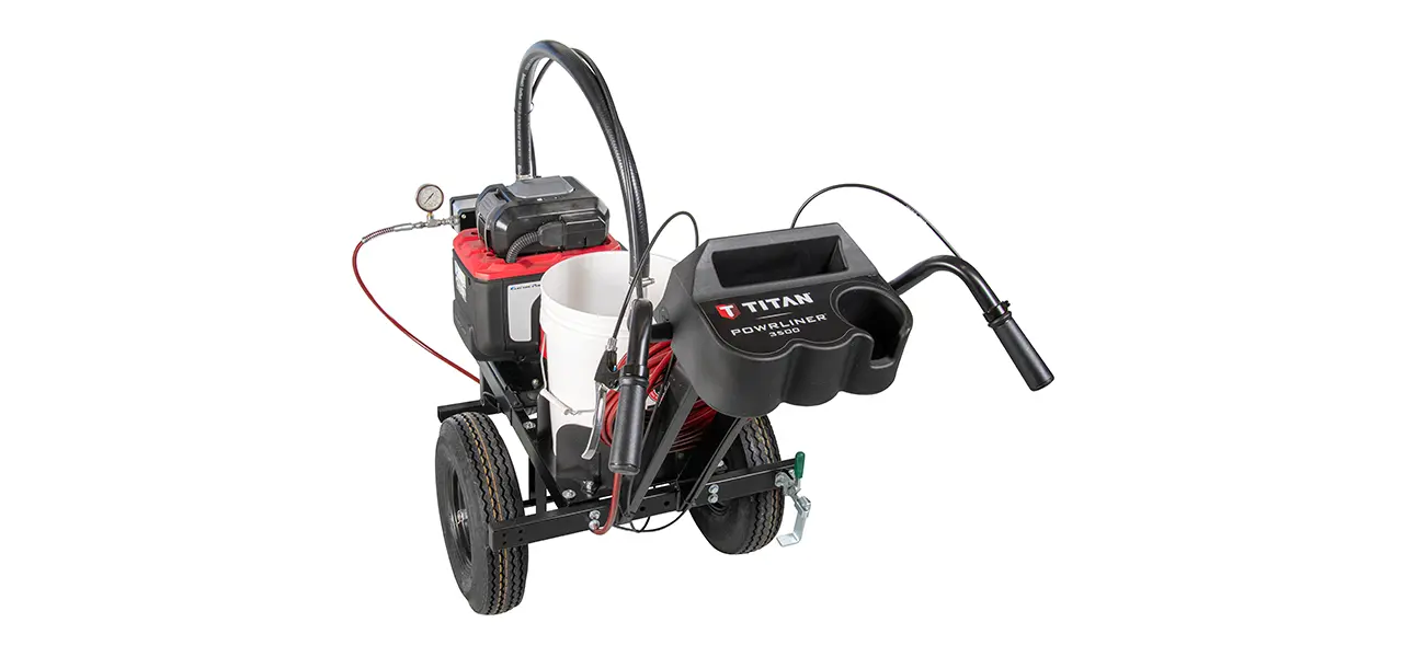 Lenkeransicht - des akkubetriebenen Markierwagens 