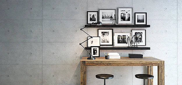 Betonoptik mit Lunkern, Kratzern und Schalungsfugen Betonoptik mit Lunkern, Kratzern und Schalungsfugen