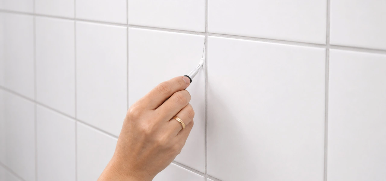 Fliesen ausbessern mit Lackstift