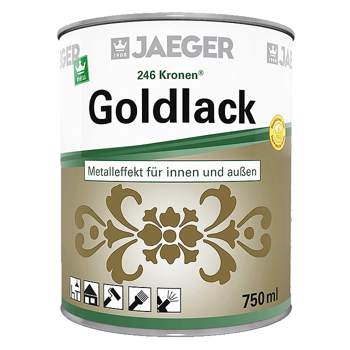 Goldlack für einen Metallic-Effekt