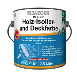 Holzisolierfarbe von Jaeger; Grundierung, Isolierung, Deckanstrich in einem